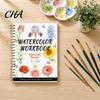 Floral And Daily Object Coloring Watercolor Book, Clean Bright Patterns Design, Thick Book for Kids Paper Multi-theme Paint Art Skill Development