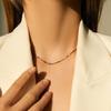 Gold Plated Dainty Mini Rainbow Enamel Bead Station Choker Necklace
