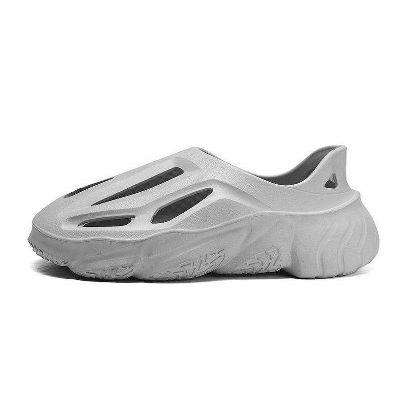 

Корейская версия повседневной универсальной верхней одежды большого размера, пляжная обувь, летние новые дышащие и удобные мужские сандалии с отверстиями 40 серый