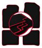 Velours-Fußmatten mit rotem Rand für: Toyota Carina E Kombi, Limousine (1992-1998)