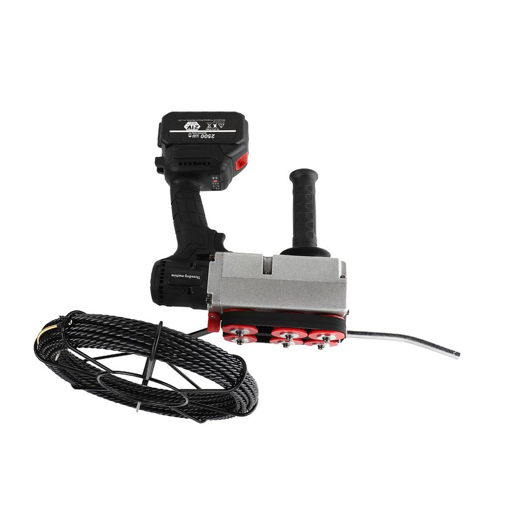 Electrician Threading Machine Speed Adjustable Brushless Rechargeable Lithium Battery Threading Machine 15m Wire 80‑240V