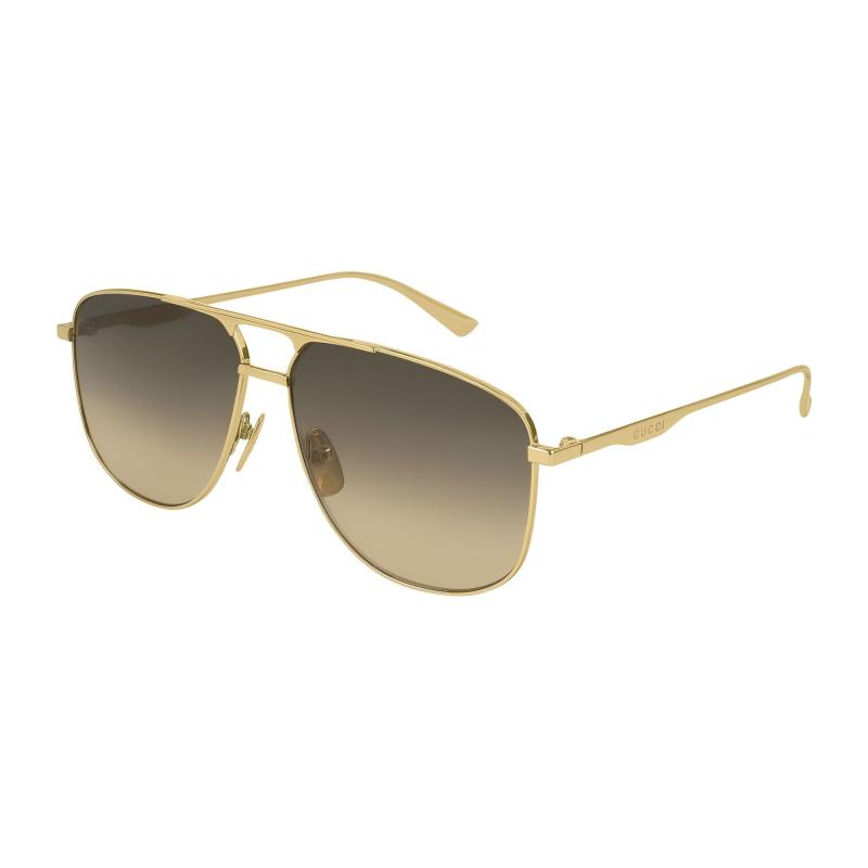 Gucci Glory Business Travel HD Toad Mirror Pilot Eyebrow Frame/Eyebrow Line Frame Sunglasses Men's Gold