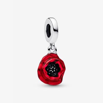 Rote Blume Hänge-Charm 793917C01