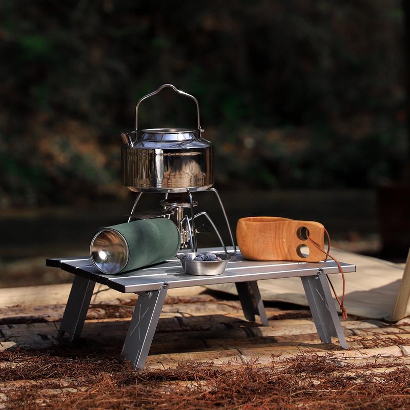 Ultra-Light Portable Aluminum Folding Table - Compact for Camping, Coffee, or Tea
