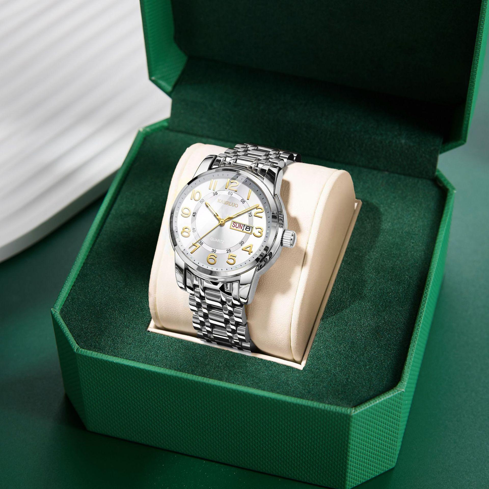 Men S Watch Double Calendar Fashion Casual Business Simple High-End Quartz Watch