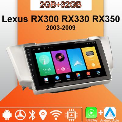 Android Carplay Radio samochodowe dla Lexus RX300 RX330 RX350 2003-2009 Odtwarzacz multimedialny Jednostka główna Stereo Nawigacja GPS BT WIFI 2 + 32 GB