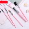 5Pcs Pink Makeup Brush Set Foundation Brush Eye Shadow Brush Eyebrow Comb Blush