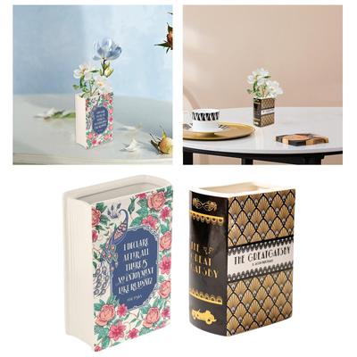 Vaso Decorativo a Forma di Libro Piccolo Vaso per Fiori a Forma di Libro per Camera da Letto Ufficio Interno