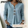 JPNTKY Women's Fashion Casual V-Neck Long Sleeve Blouses & Shirts