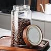 Small Glass Jars With Lids Spice Seasoning Coffee Beans Storage Containers Tube Wooden Sealed Bottle Airtight Canisters