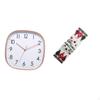 Wall Clock Art for Dining Room And Gym Decoration with Christmas Table Runner Dresser Scarf Seasonal