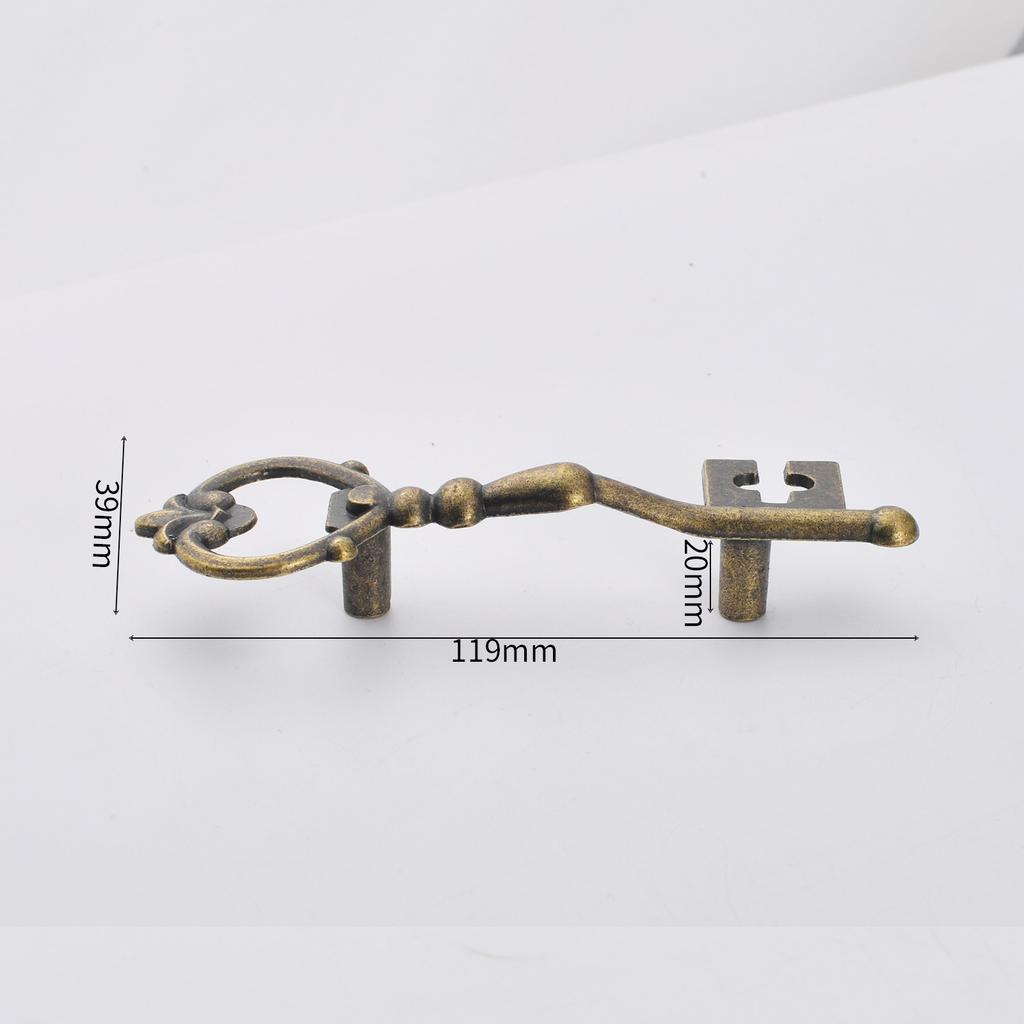 Antique Drawer Pull Jewelry Box Wardrobe Cabinet Key Handle Gift Box Jewelry Box Handle Hole Pitch 58mm