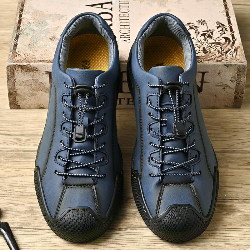 Fashion New Handmade Casual Leather Men Outdoor Antiskid Shoes High Quality Walking Breathable Hiking Driving Flats Fashion Tooling Shoe
