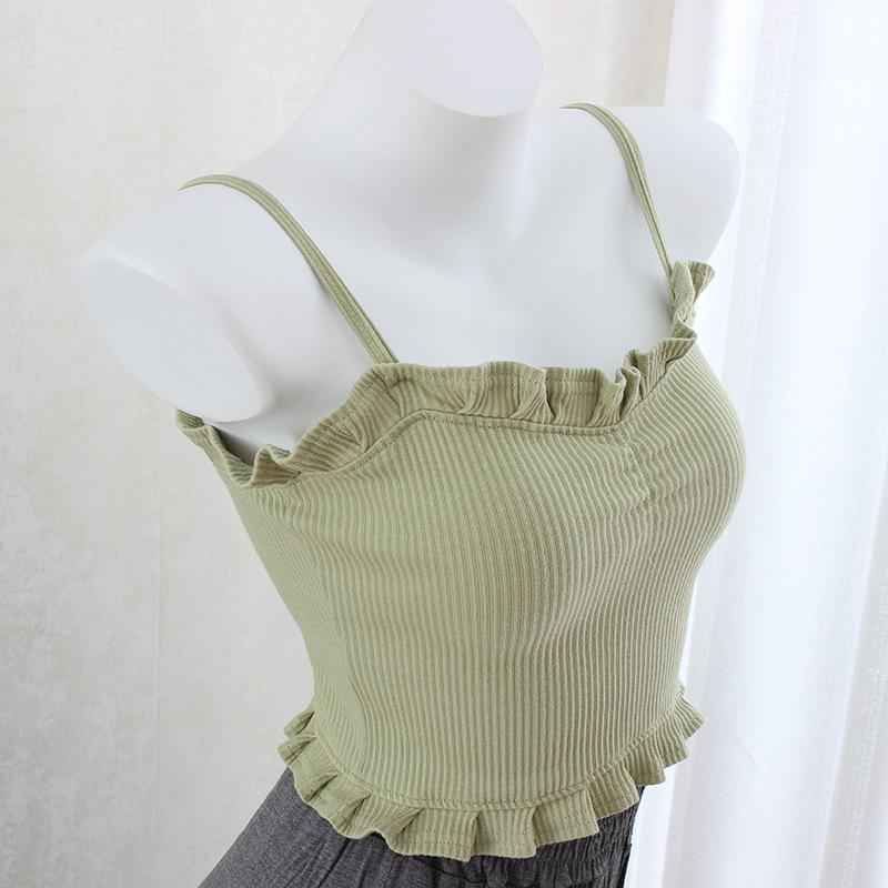 

Эстетичный V-образный вырез, кружевной, облегающий, в рубчик, топ для женщин - летний стиль Small светло-зеленый