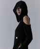 Teulimingbeodeu Hooded Cold-Shoulder One-Piece [ Black ]