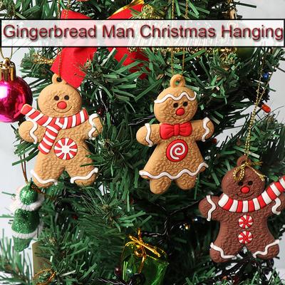 New Pvc Pendant Christmas Decoration Xmas Gingerbread Man Gingerbread Shape W