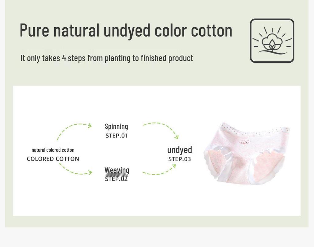 Girls' Pure Cotton Triangle Panties - Antibacterial Underwear for Preteens and Teen Girls