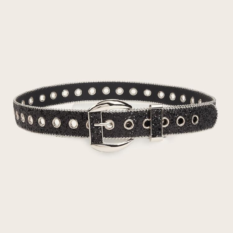 Adjust Length Belt Adjust Pin Buckle Waist Belt Adult Sequins Waist Belt