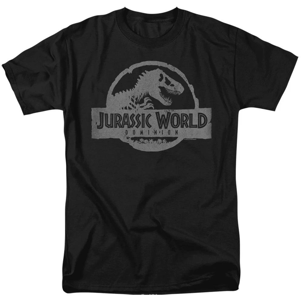 Jurassic World - Dominion Vintage Logo - Adult Unisex T-Shirt - Black XXL