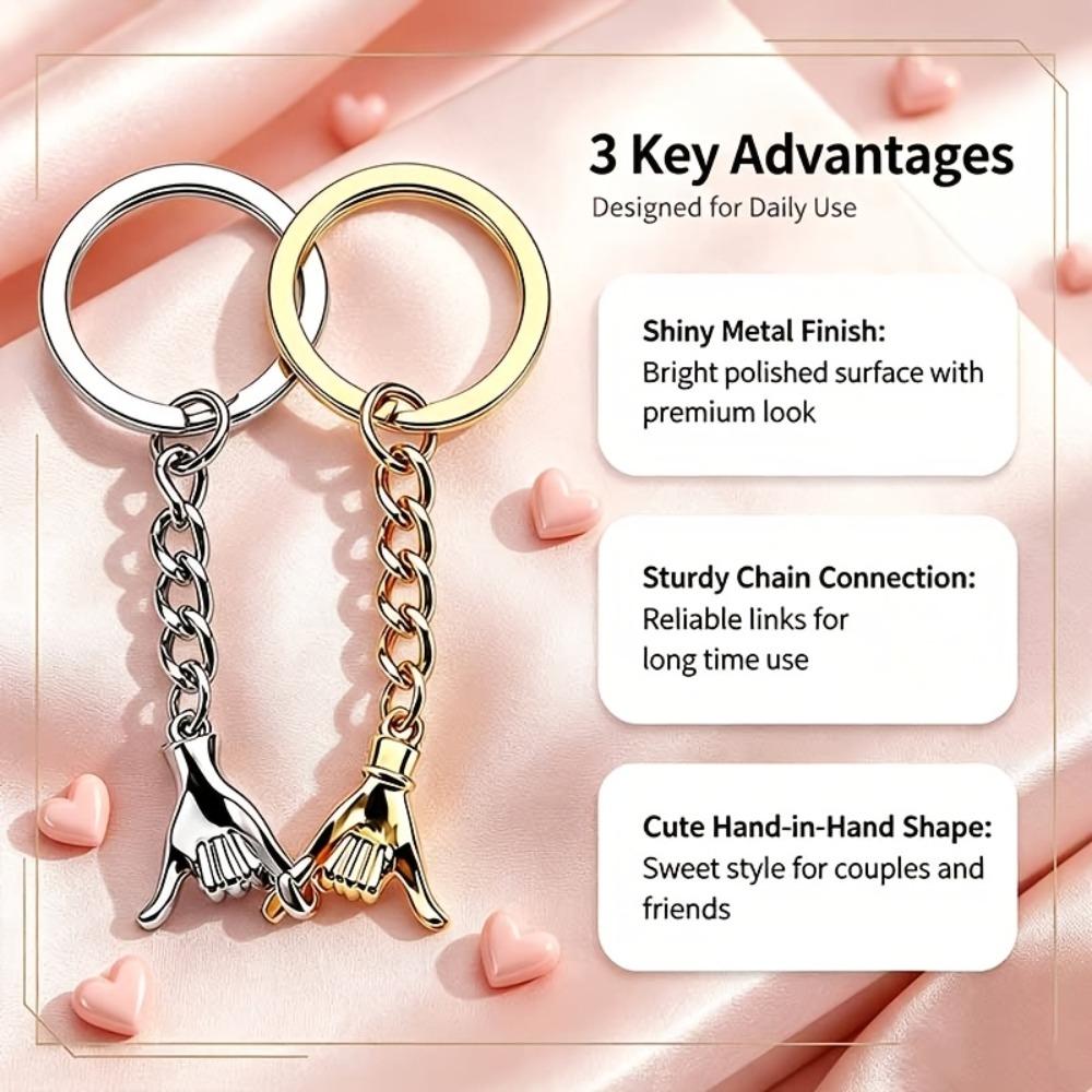 2pcs Creative Finger Key Chains Bag Charm Hand-In-Hand Keychain  New Year Gifts