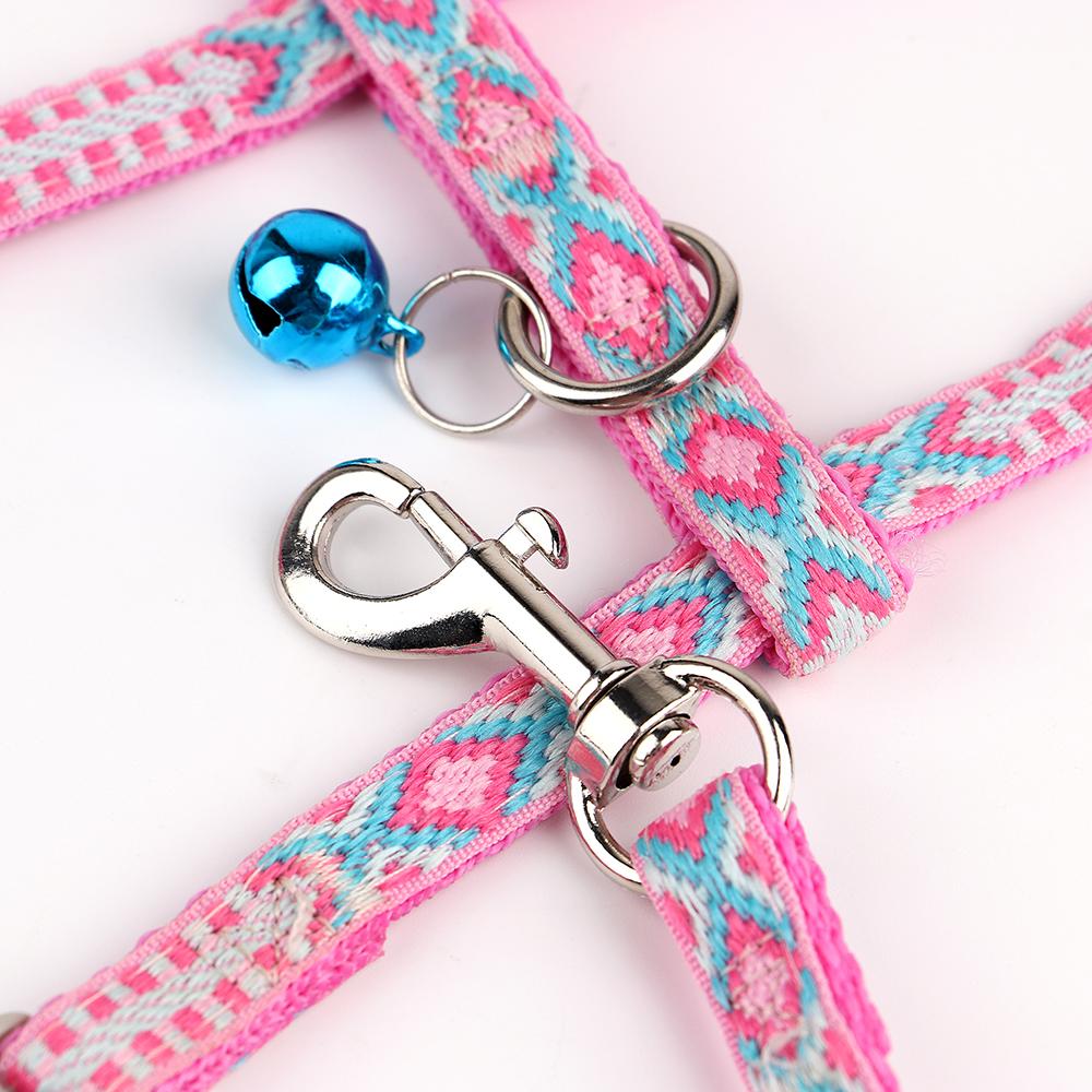 Adjustable Nylon Cat Harness Leash Set Soft Small Dog Cats Harness Vest With Bell Puppy Kitten Pet Walking Lead for Chihuahua