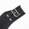 Gothic Cosplay Role Play Costume of Black Tall PU Leather Buckle Posture Collar for Adult Choker Neck Stretching