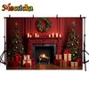 Mocsicka Christmas Photography Background Xmas Tree Fireplace Wall Decors Family Baby Children Portrait Photo Backdrop Wallpaper