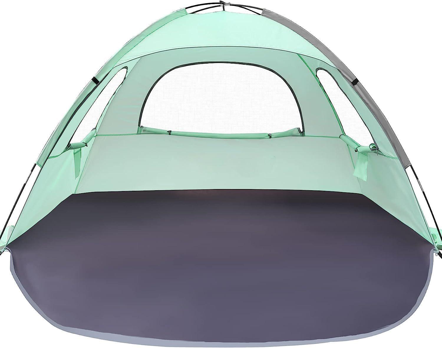 

Portable Ventilated Sunshade Tent: Quick Setup, Windproof, Multi-functional Outdoor Shelter for Beach, Park, or Camping. 210*140*115CM【1-2 people】