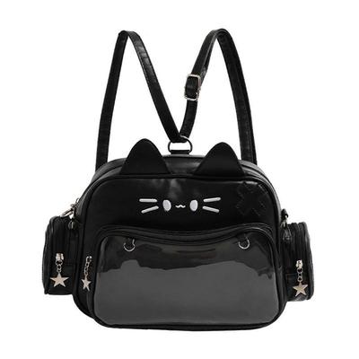 Sac à bandoulière Chat Mignon Polyvalent avec Bretelles Réglables Grande Capacité Poche Transparente Sac à Dos Itabag pour Affichage de Pins
