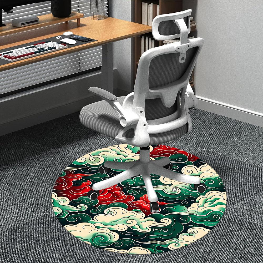 

1PC Clouds, Traditional Pattern Office Round Rug, Non slip, Soft and Durable Office Rug for Interior Decoration, Perfect for Office 80cm