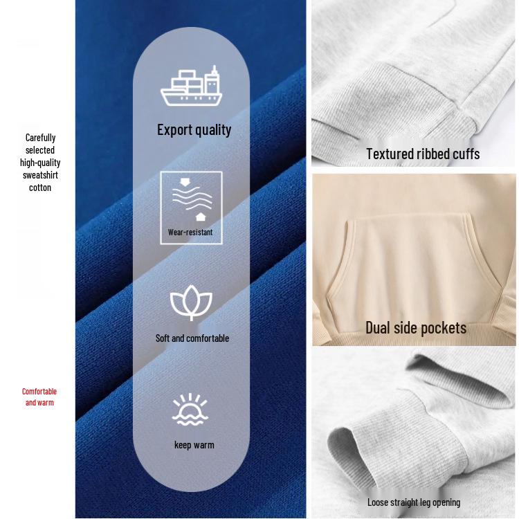 Men's Trendy Autumn/Winter Plus Velvet Heavyweight Hoodie for Group Uniforms