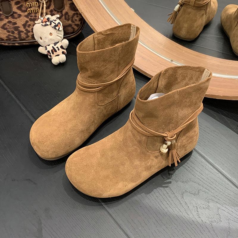 Mode Luxus 2025 Winterschuhe Damenstiefel Lässige Leichte Stiefeletten Übergröße Bequem Weiche Sohle Flats Damen Botas De Mujer