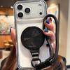 Bumper Clear Phone Case for iPhone 17 Pro Max 16 15 14 13 Pro 360 Ring Holder with Wrist Strap Shockproof Cover 16e 17 air 11