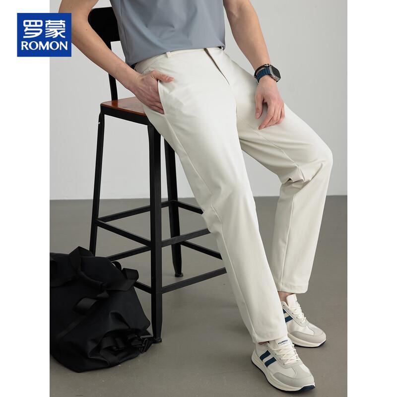 ROMON Men's Lightweight Straight-Leg Casual Trousers