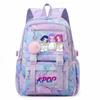 K-Pop Inspired Anime Print School Backpack Teens Large Capacity Lightweight Oxford Fabric With Breathable Air-Padded Straps