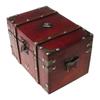 With Bronze Color Lock Wooden Treasure Box Vintage Trunk Containers Treasure Chest  Sundries