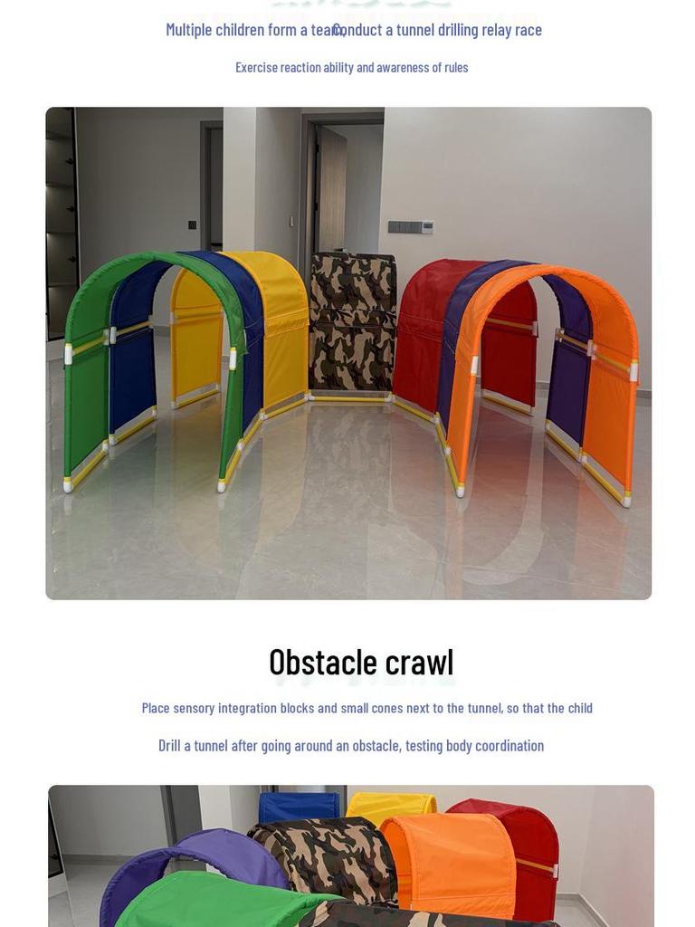 Rainbow Tunnel Sensory Crawl Archway for Children - Indoor Early Education Toy