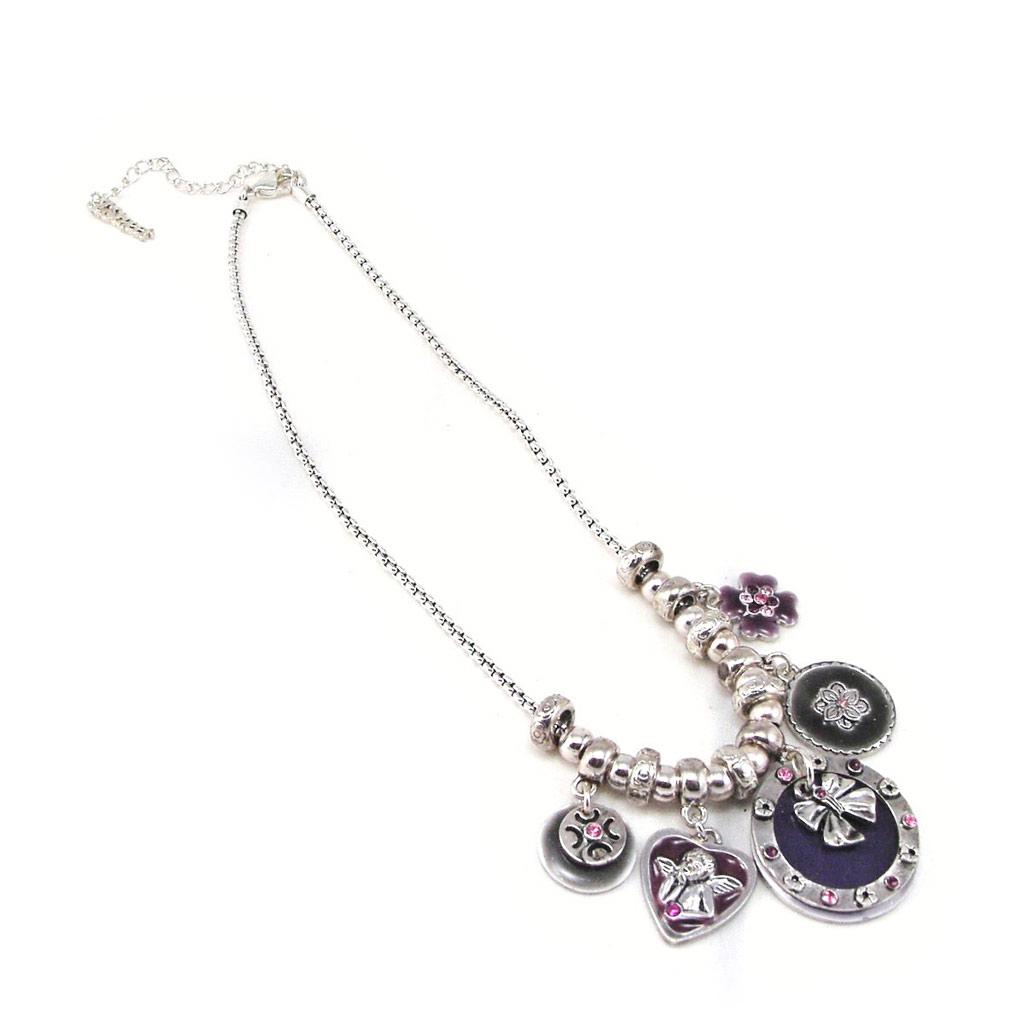 Les Trésors De Lily [F4358] - Designer Necklace 'Esmeralda' Purple
