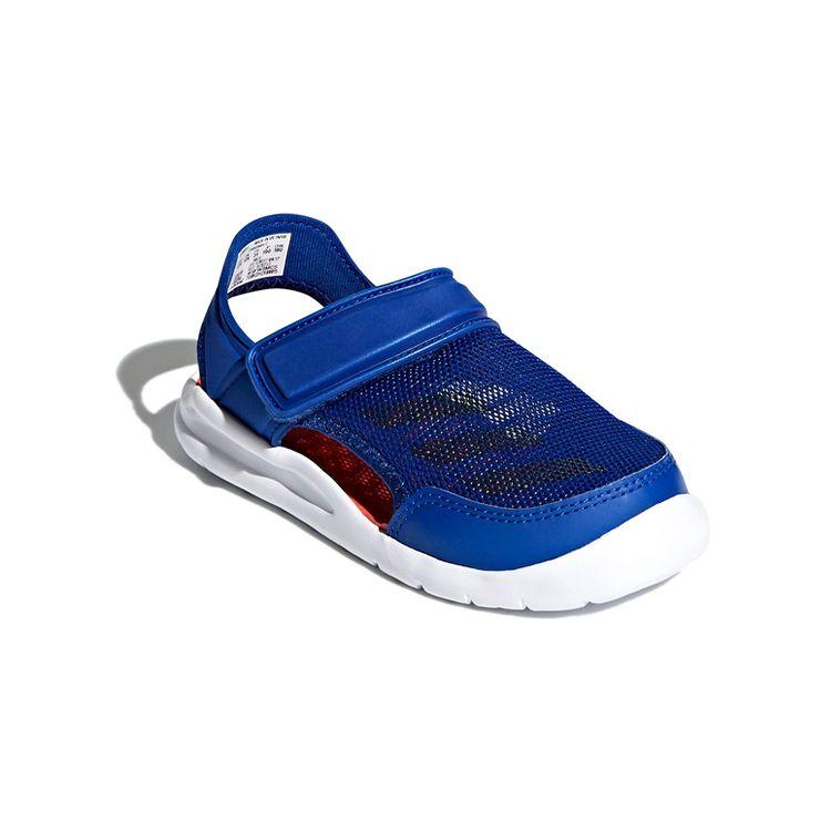 Adidas Fortaswim Space Leather Comfortable Versatile Flat Childrens Sandals Kids Sandals Blue Orange White AC8253
