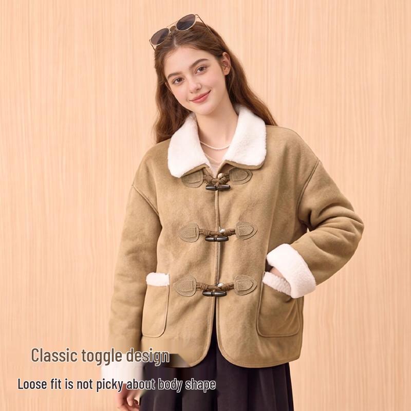TonLion Women's Winter Fleece Lapel Jacket