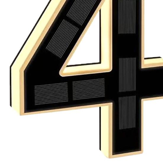 Solar House Number Sign 9-Inch LED Backlight Address Sign Auto On/Off Waterproof Solar LED Number Pendant No-Drill Installation Modern Address Plaque