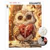 Pearl Painting Set 5D Pearl Mosaic Art Style Owl Holding Heart Home Wall Decoration.