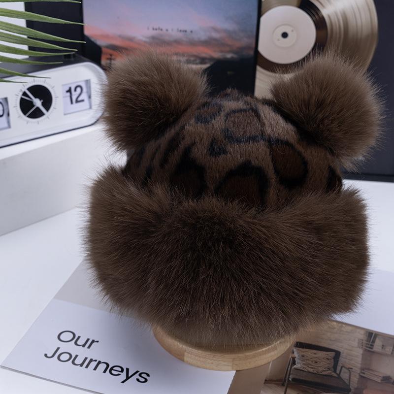 Korean Internet celebrity imitation fur hat women winter thickened warm plush bucket hat imitation mink basin hat cold protection ear