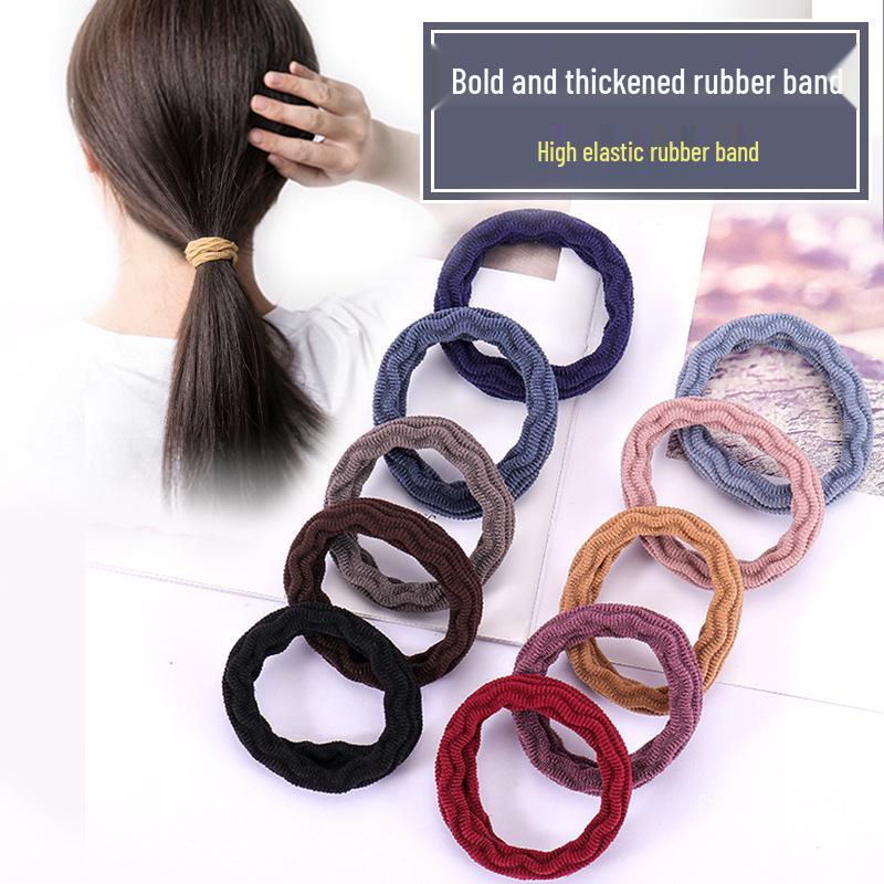 

High-Elasticity Durable Rubber Hair Tie for Women – Seamless Leather-Covered Hair Band