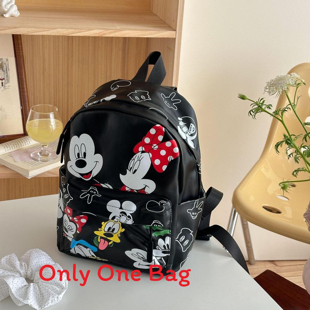 

Mickey Mouse Kids Backpack Cartoon Print Breathable Pu Kindergarten School Bag For Children