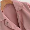 Orchis Kadın Sonbahar Moda Kısa Pembe Düğme Ceket Cep Ceket Hırka