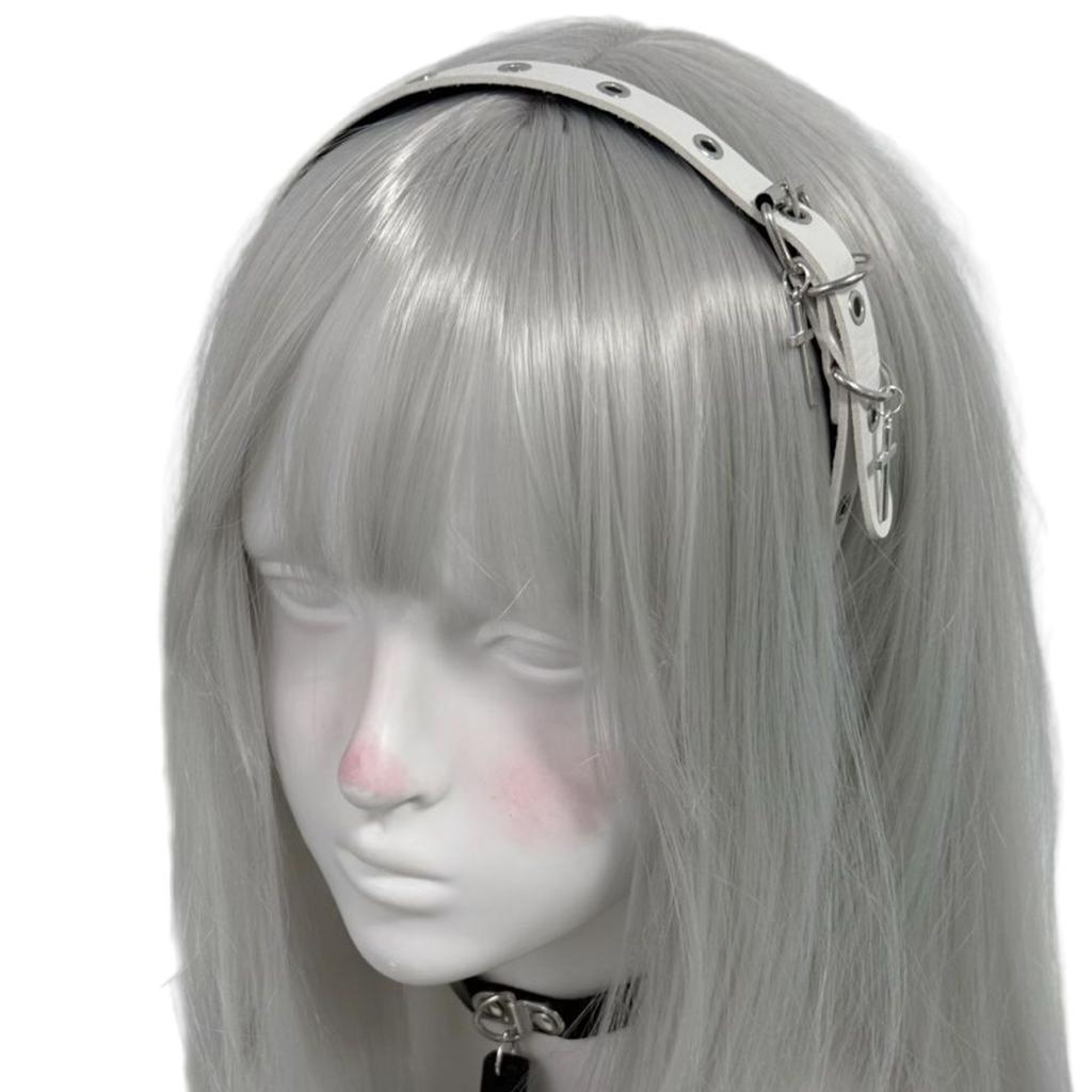 2000s Gothic Punk Hair Accessory PU Hairband For Women Harajuku Daily Outfit Photo Props