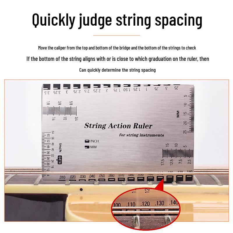 Set di righello per spaziatura corde di chitarra e strumento di regolazione