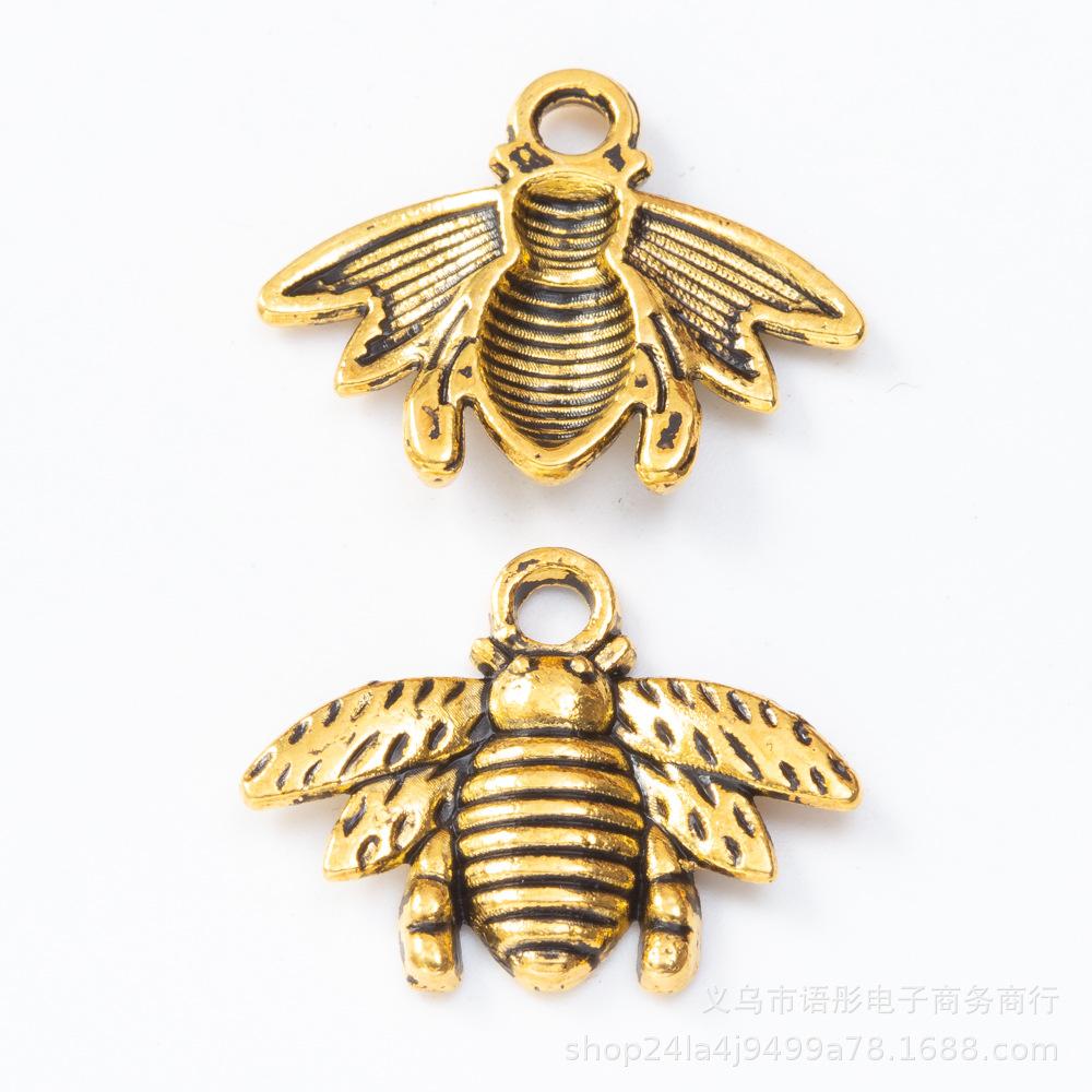 Vintage Bee Charm Pendants DIY Jewelry Accessories for Necklace Making