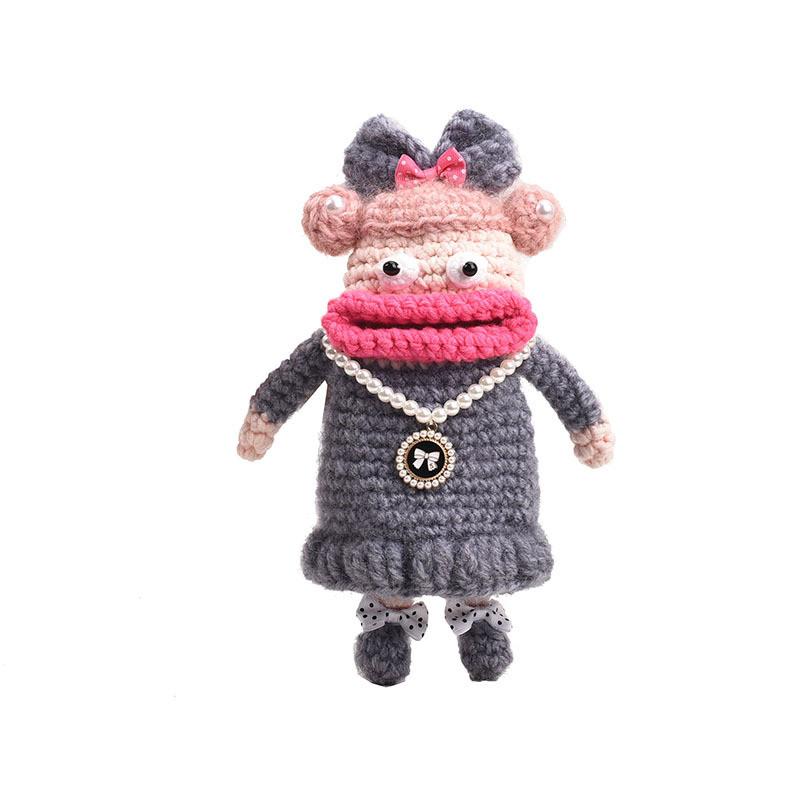 

Adorable Woven Plush Bag For Children Featuring Cartoon Animal Design Ideal For Preschool Silver Gray